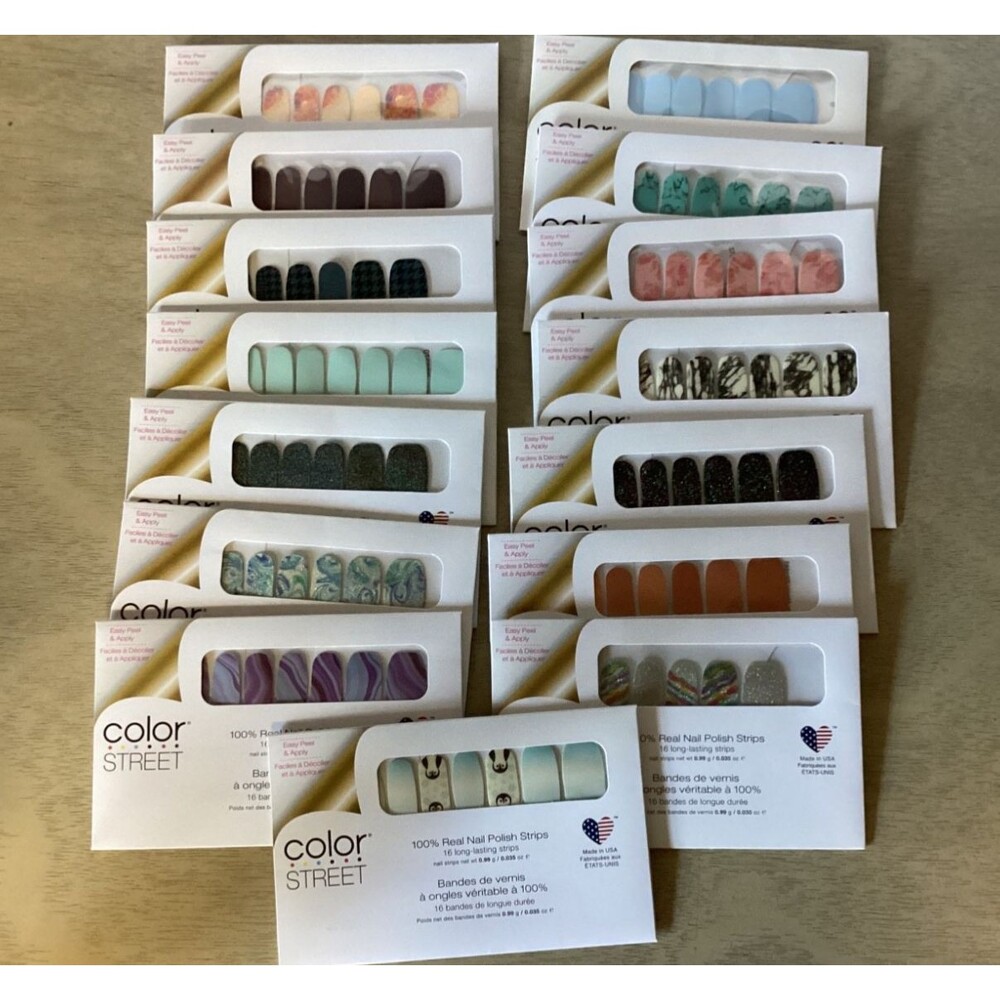 Lot 15 Color Street Nail Polish Strips Multicolor Assorted Designs